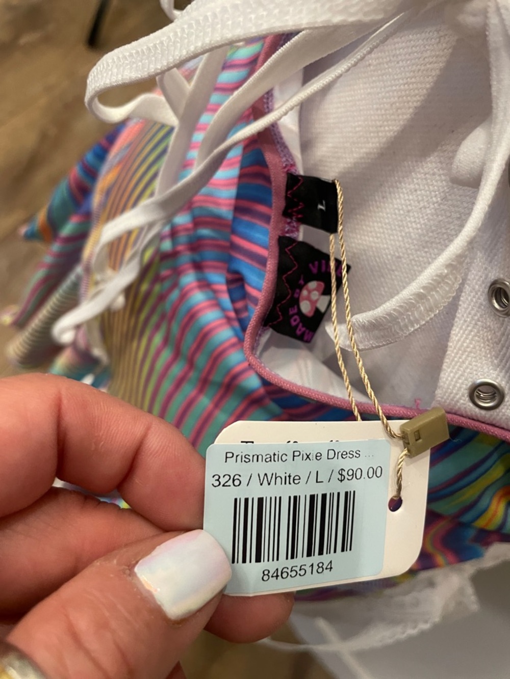Vibrant Rainbow Swirl Mini Dress - Picture 6 of 6